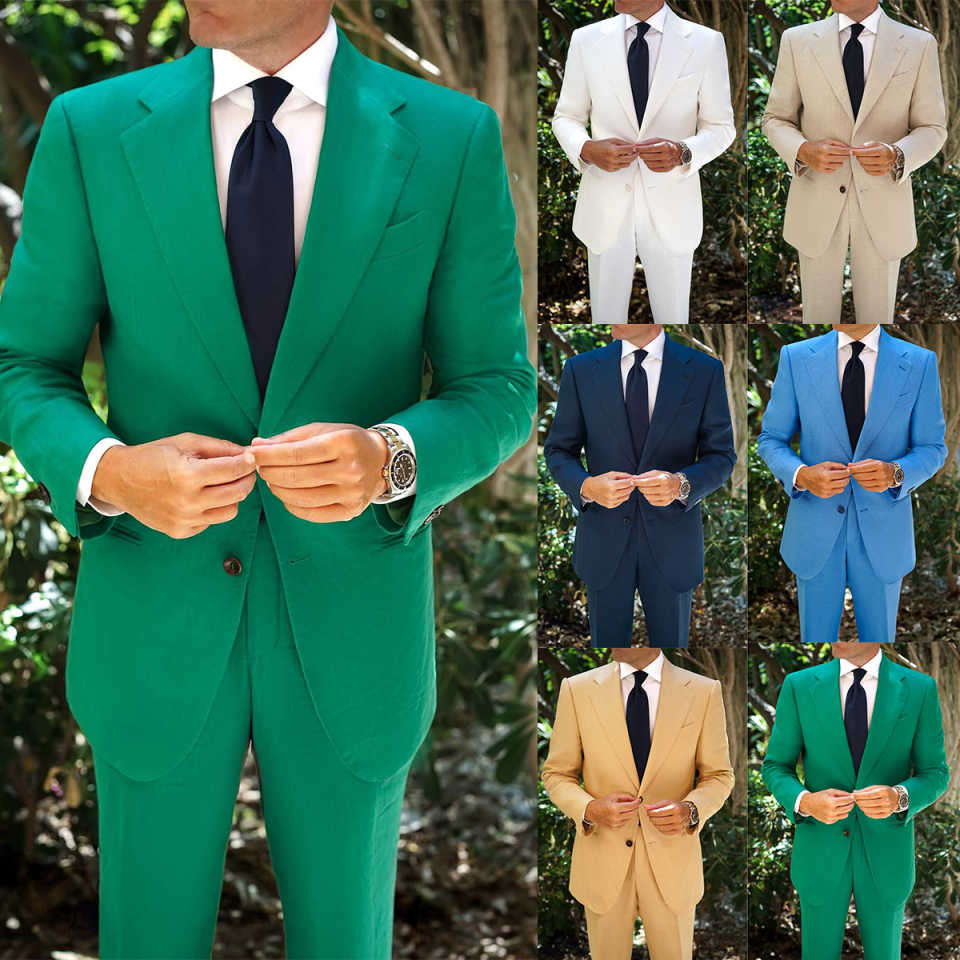 New Men's Suits Formal Occasion Groomsman Wedding Party Prom Business Male Tuxedos 2 Piece Set Blazer Pants Customized