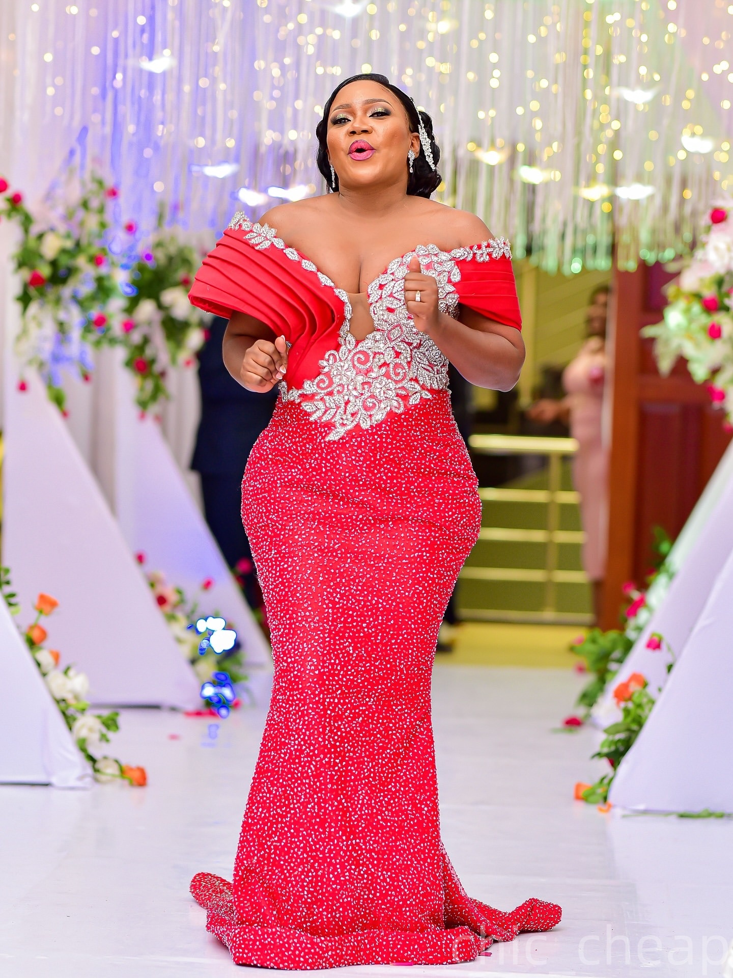 Mermaid Red Prom Dresses 2025 Sweetheart Lace Beaded Sparkly Evening Formal Party Second Birthday Engagement Gowns Plus Size Dress For Special Occasio