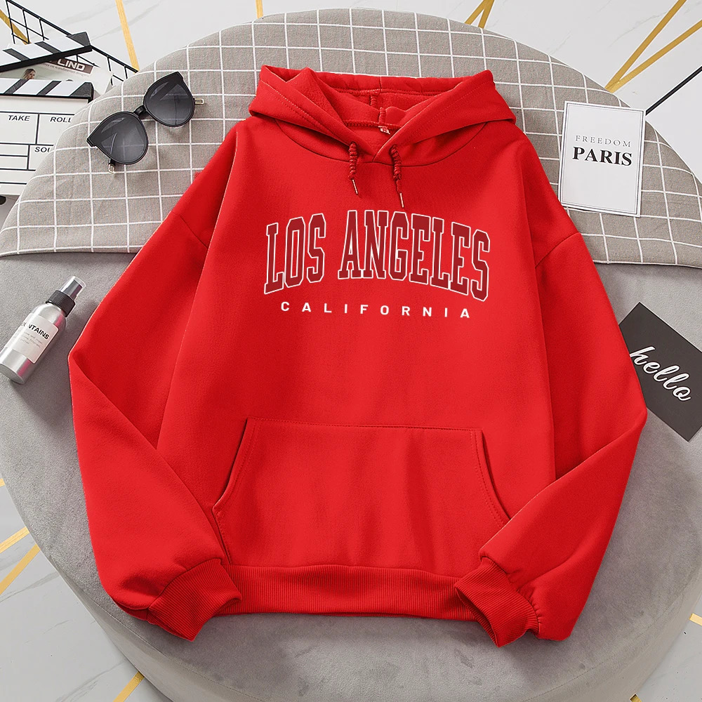 Los Angeles California Hoodie Fashion Novelty Casual Hooded Basic All Match Sweatshirt Warm Comfortable Fleece Hoody 250725