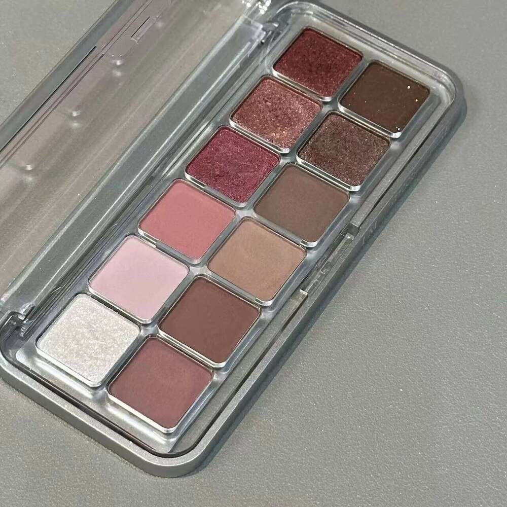 12 Color Shadow Palette Matte Pearl Wine Red Rose Brown Eyeshadow Glitter Shimmer Long-lasting Beginner Eye Makeup X250723 X250724