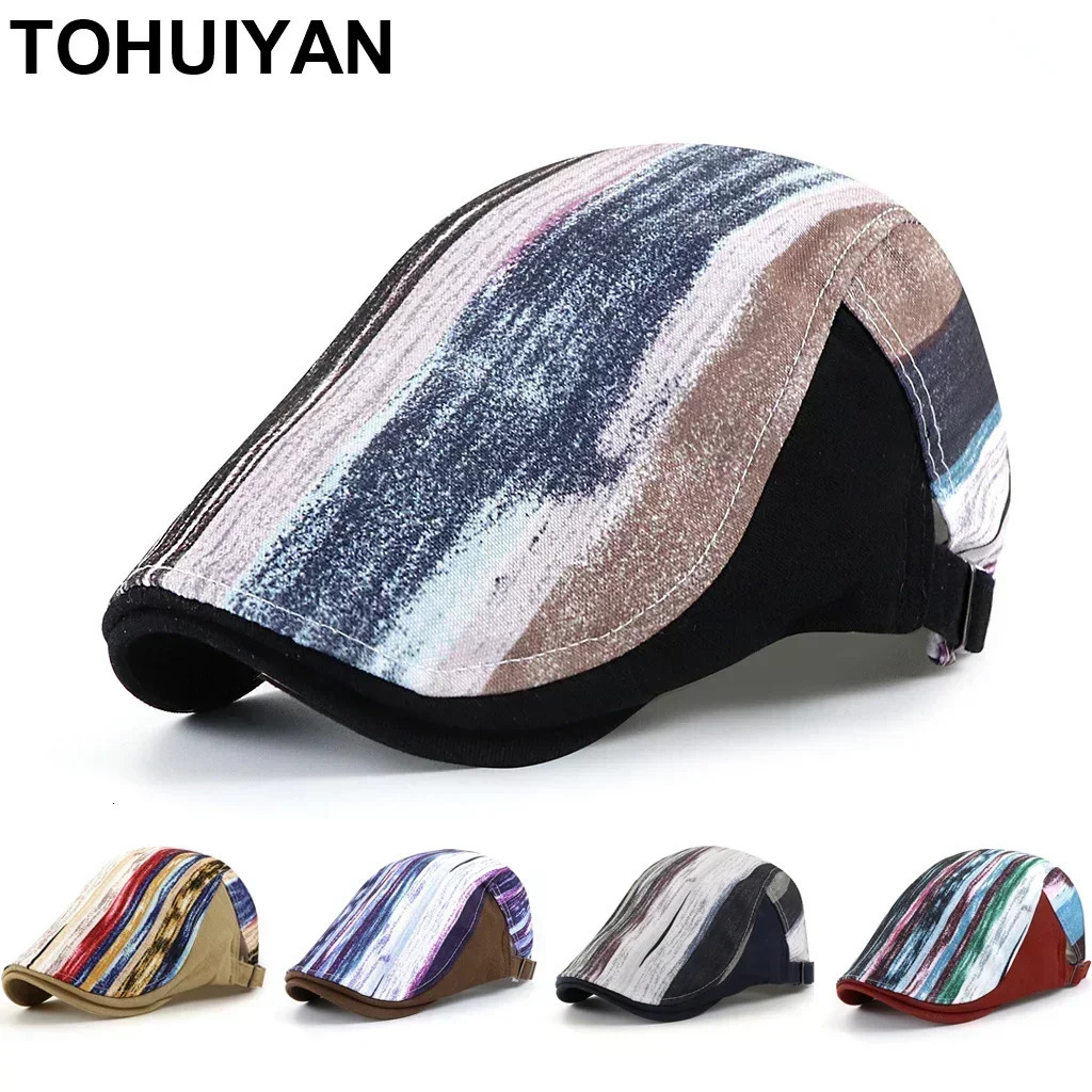 Top Level Graffiti sboy Cap Women Gorras Planas Beret Hat Summer Sun Protection Golf Hats Casual Flat Caps For Men 250723