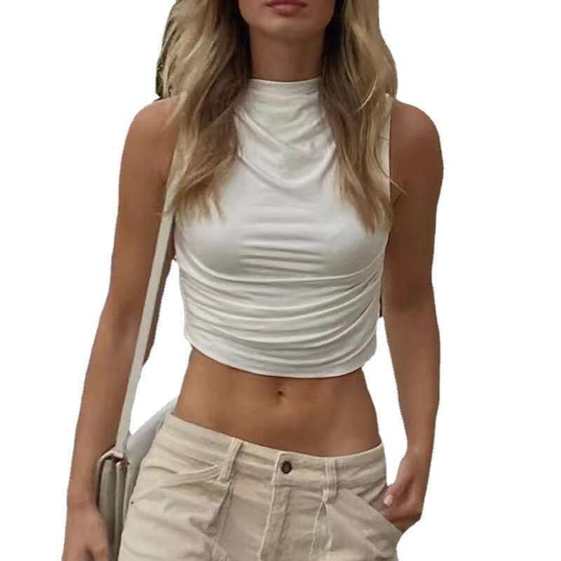 2022 Summer New Women's Solid Color Sexy Street Fashion Slim Sleeveless Tank Top 28a
