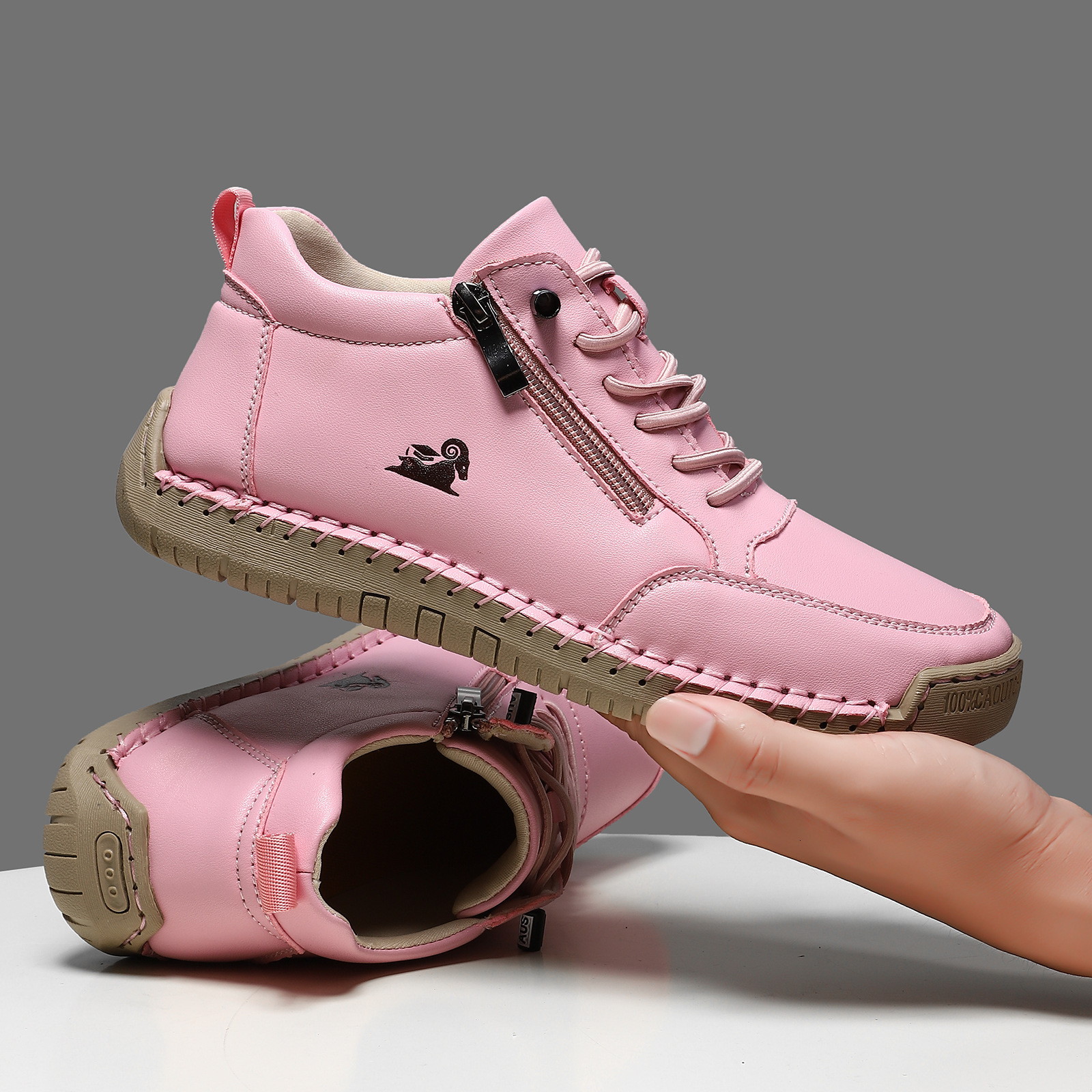 Hand-stitched Women's Soft Sole Autumn Winter Flat Casual Shoes