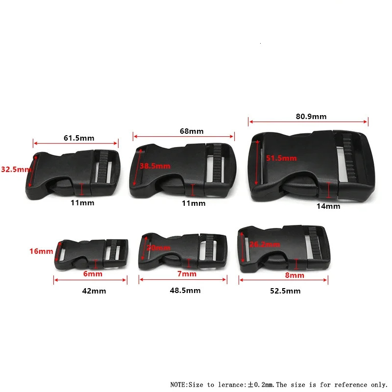 2~50pcs Adjustable Belt Buckles 15/20/25/32/38/50mm Plastic Adjustment Buckle Accessories for Backpack Straps Luggage Webbing 250723