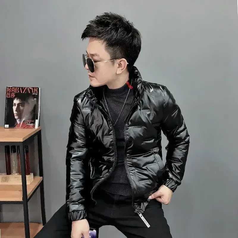 Parkas Lightweight Puffer Down Jackets for Men Slim Fit Padding Short Mens Padded Coat Glossy Fashion 2024 Korean Luxury Clothing X250725