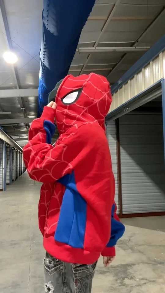 Men Spider Print Hoodies Women Hip Hop Zipper Long Sleeve Jacket Coats Y2k Autumn Winter Harajuku Casual Loose Hooded Sweatshirt X250725