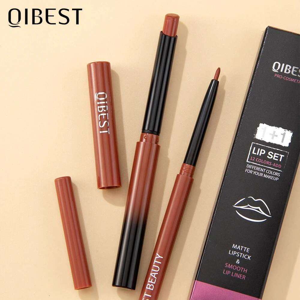 QIBEST 2pcs Matte Lipliner Makeup Set Nude Liner Pencil Long Lasting Lipstick Pen Contour Waterproof Lip Stain X250725