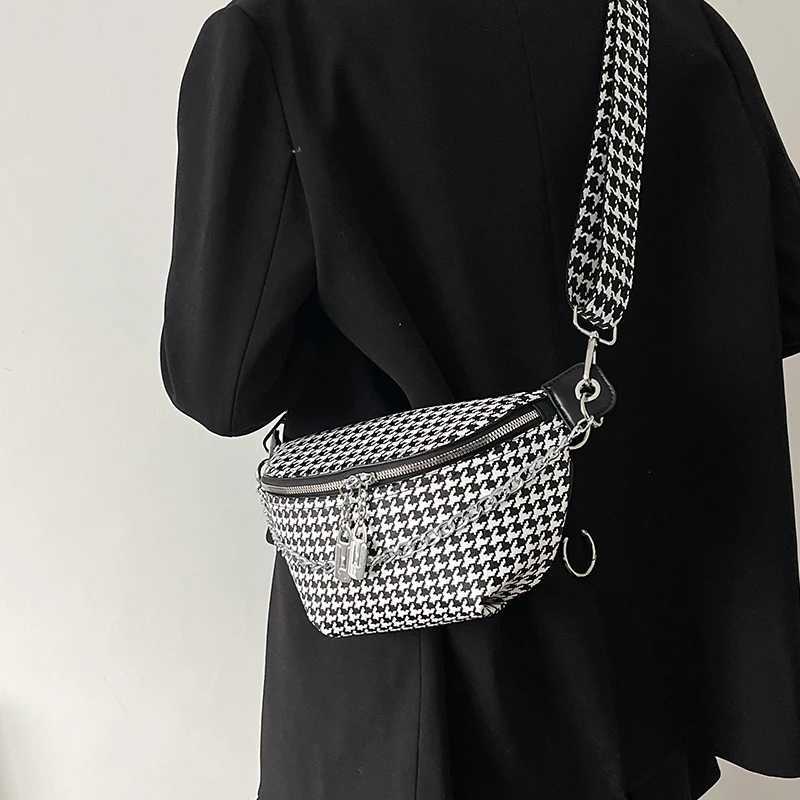 houndstooth CH Bag Fi Chain Waist Bag For Women CH Bags Quality PU Leather Fanny Pack Designer Shoulder Crossbody Bag Y250724