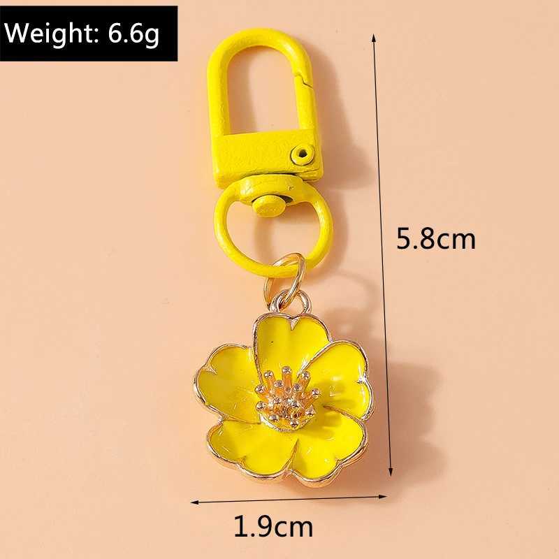 Cute Enamel Candy Color Flower Keychain Women Girl Key Ring Pendant Handbag Decor Diy Handmade Jewelry Gift 250715