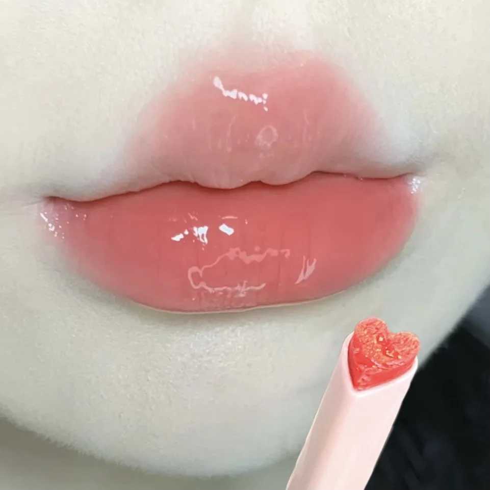 Water-light Lip Glaze Mirror Glitter Lip Tint Long Lasting Moisturising Love Heart Shape Solid Lipstick Pen Lips Makeup CosmeticXJ250724