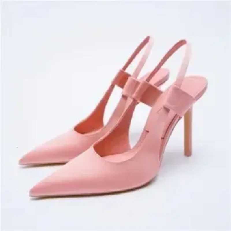 2024Black Rhinestone High Heels Slingback Stiletto Sandals Woman Pumps Fashion Female Red Green Heeled Z250725