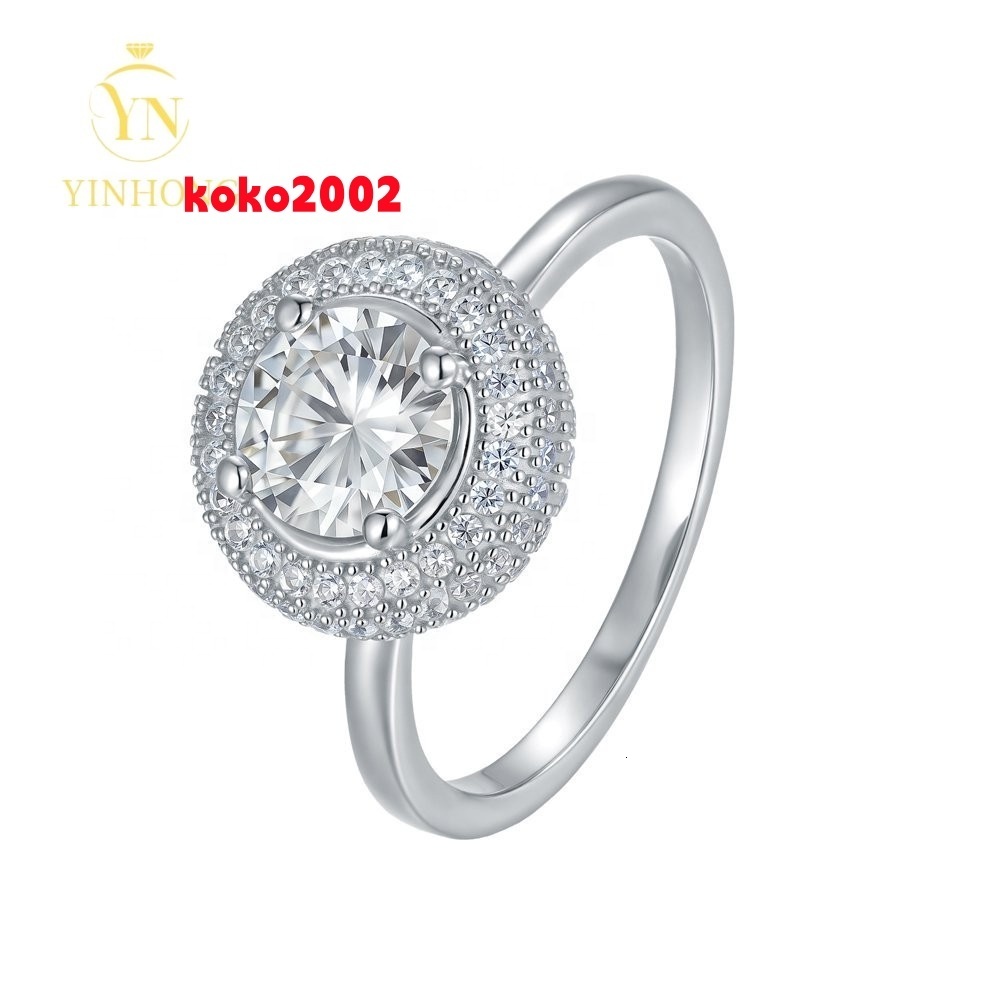 Customizable 925 Sterling Silver Moissanite Diamond Wedding Rings Luxury Jewelry for Women