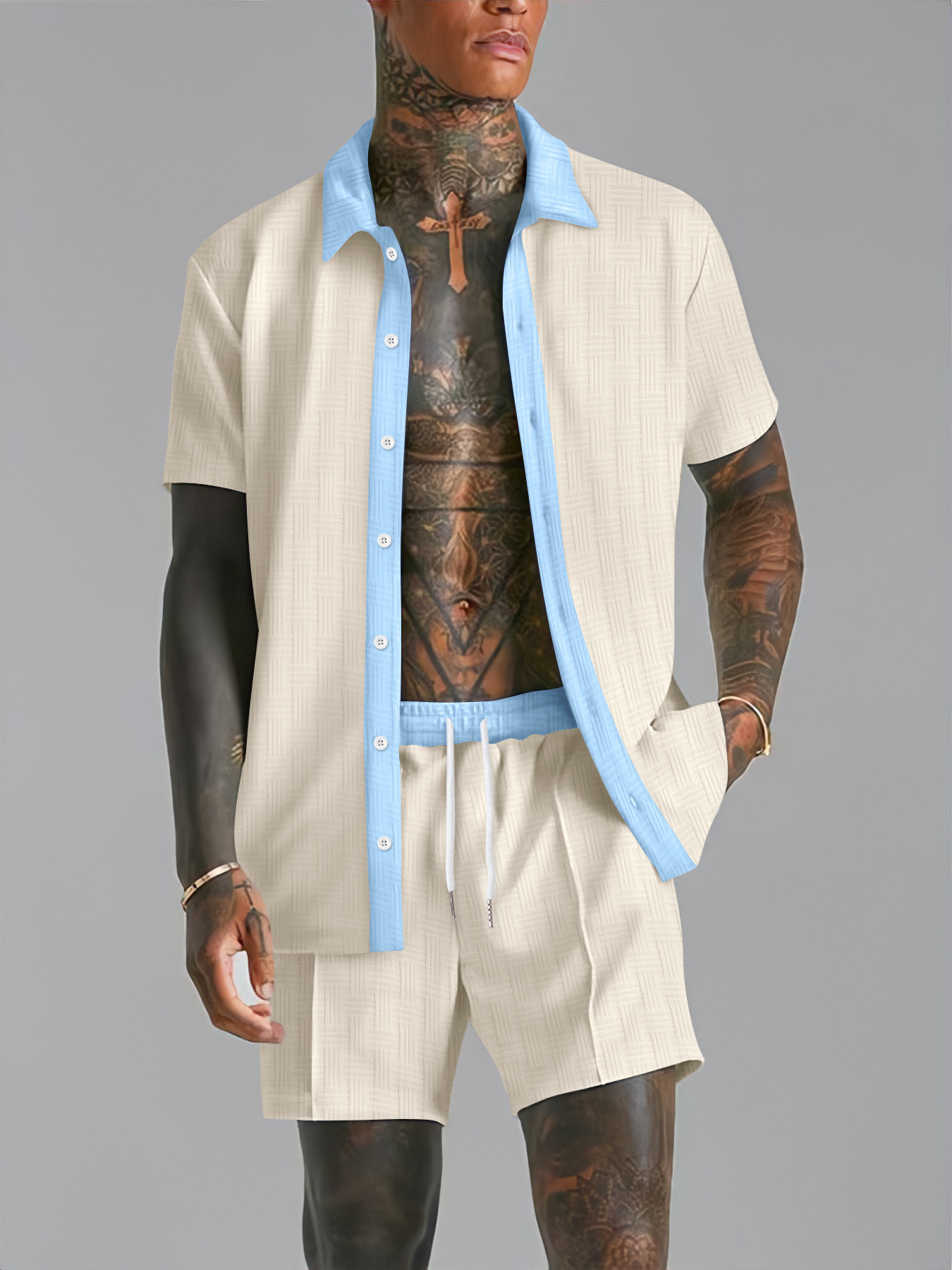 designer tracksuit mens shorts and t shirt two piece set man tracksuits polo set summer tracksuit shorts beach tracksuits short sleeved suit