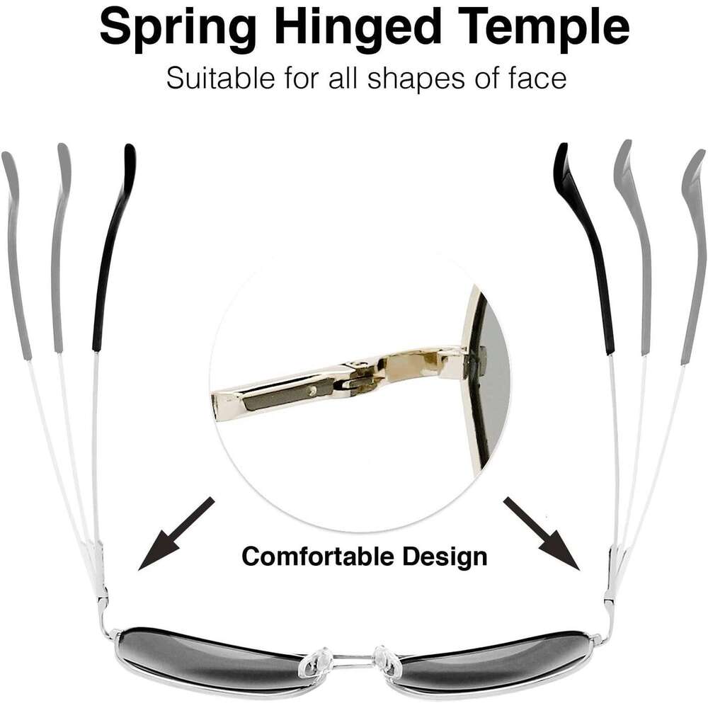 Minimalist Small Rectangular Sunglasses Clear Eyewear Spring Hinge - Gift Box Package (301-Gold, Gradient Brown, 57)