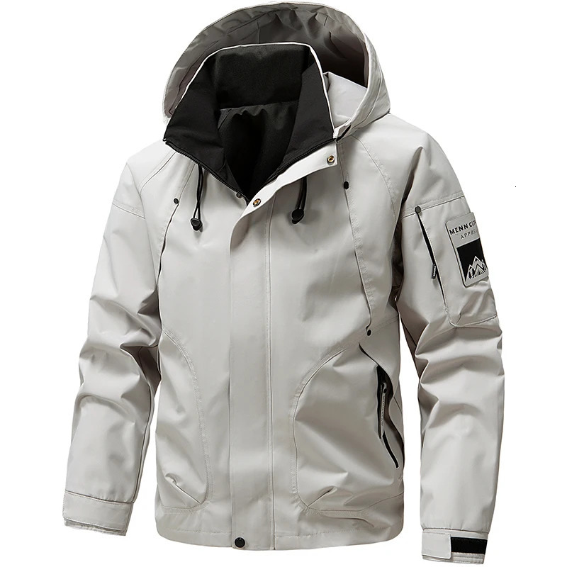 Windbreaker Cargo Jackets For Men Motorcycle Military Clothing Waterproof Male Hooded Jacket Camping Outdoor Hiking Mens Coat 250717