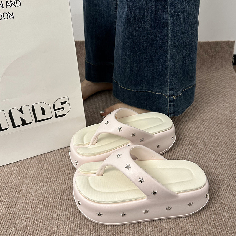 Ddmysports Petite Height Increasing Clip On Flip Flops For Women Outdoor Wear Summer New Fashion Versatile Thick Soled Beach Sandals Outdoor Shoes