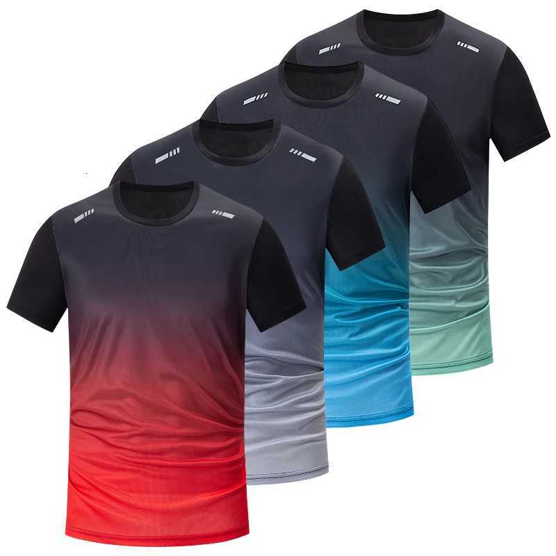 Mens gradient color quick-drying sports shirt motorcycle riding short-sleeved sports fitness running T-shirt European and Ameri Y250724