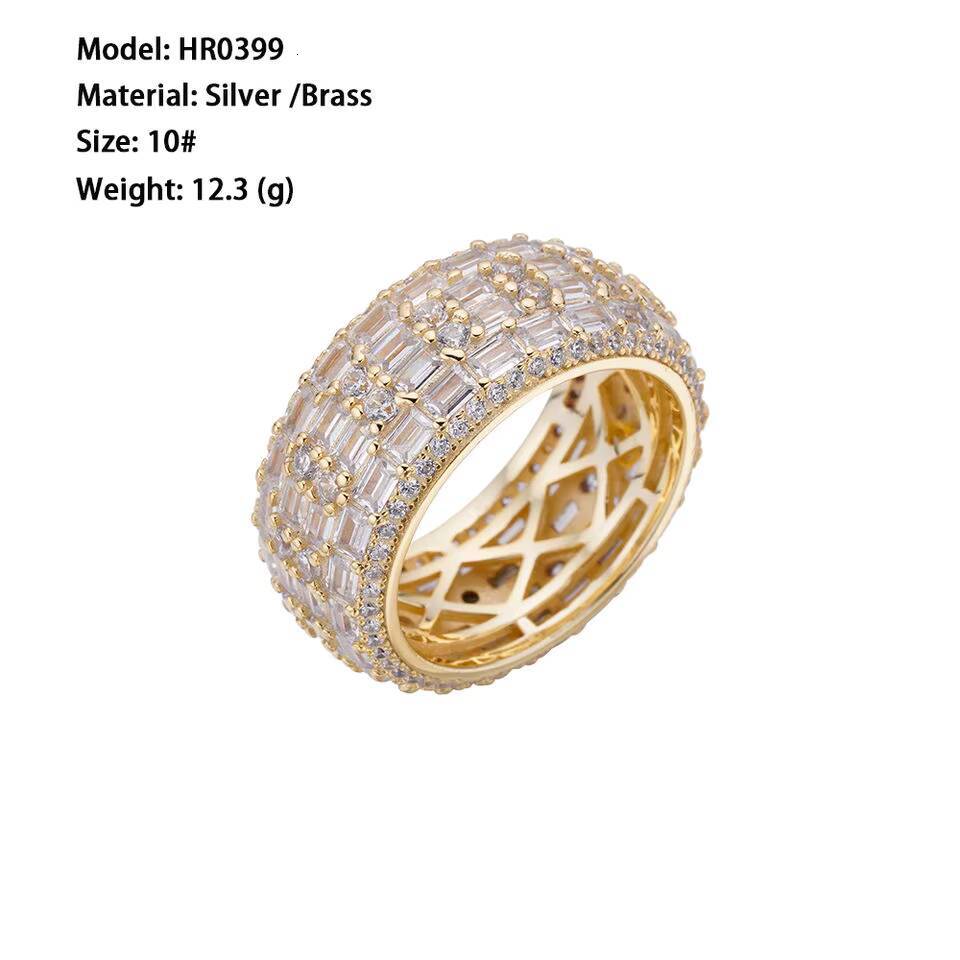 Wholesale Price Custom Diamond Moissanite Ring Men Vvs Hip Hop 925 Sterling Silver Vvs Jewelry Gold Zircon Rings for Men