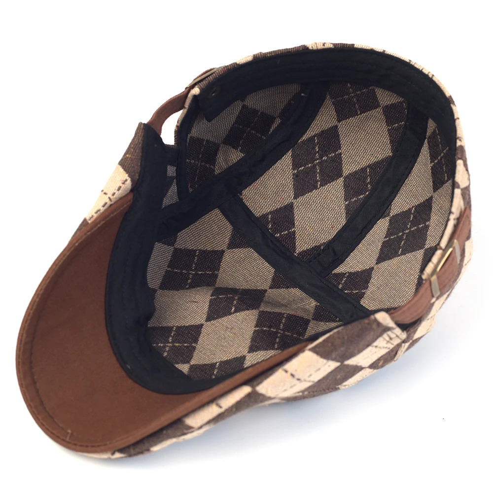 Vintage sboy Hats for Men Women Lattice Flat Cap Cotton Adjustable Breathable Irish Cabbie Ivy Driving Gatsby Hunting Hat 250723