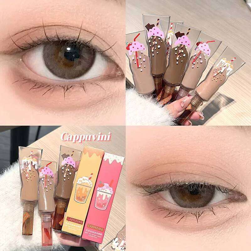 Toothpaste Shaped Liquid Cream Matte Milk Tea Color Contour Deepen Long Lasting Natural Eyeshadow Eye Makeup X250723 X250724