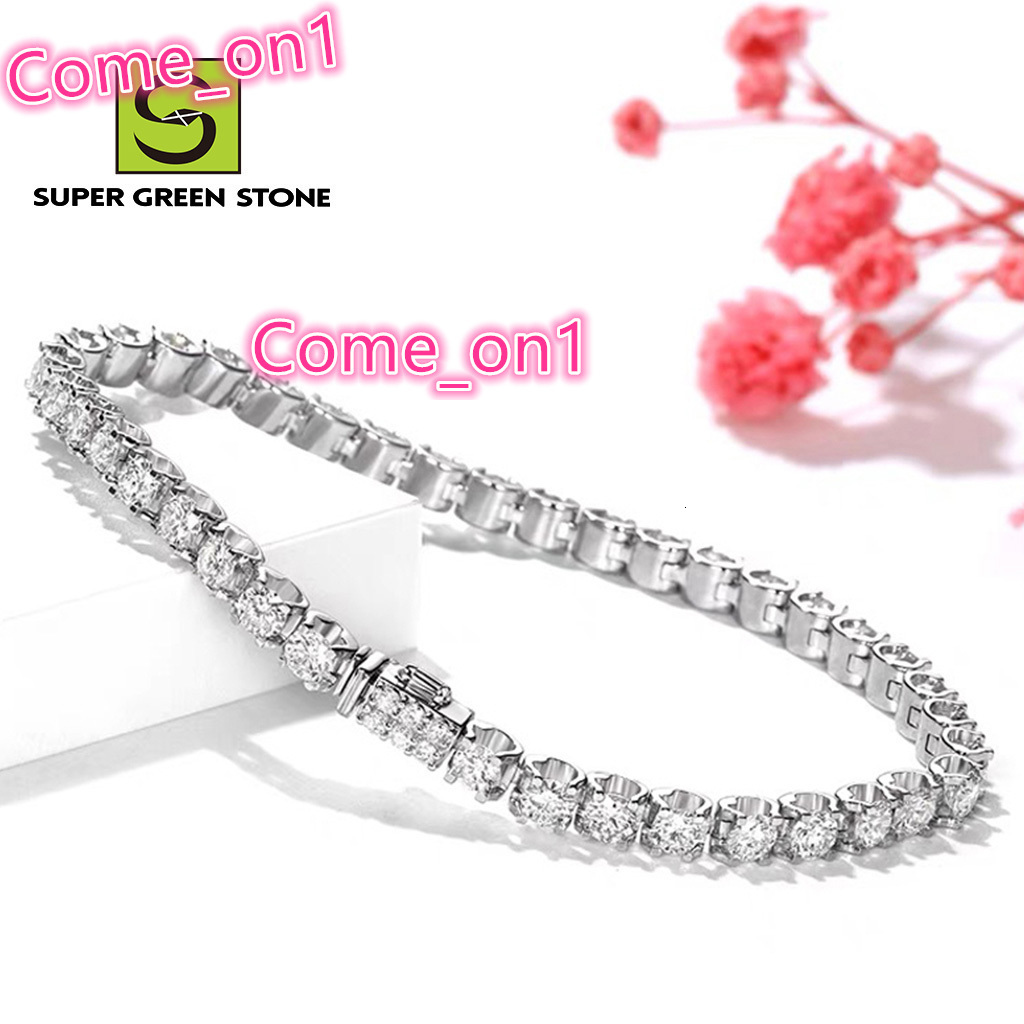 SuperGS SGSB017 Factory Wholesale 14K 18k Gold Jewelry 3mm 4mm 5mm 6mm 8mm Custom VVS Lab Diamond Tennis Chain Bracelet