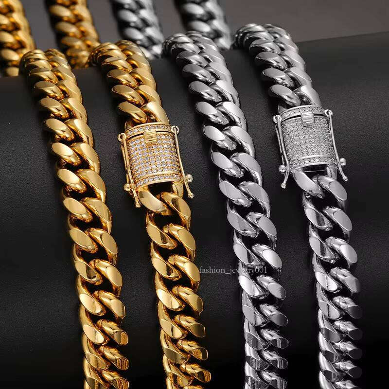 Sterling Sier Necklace VVS Moissanite Iced Miami Cuban Style Double Sided LINK Chain Gifts Engagement Parties