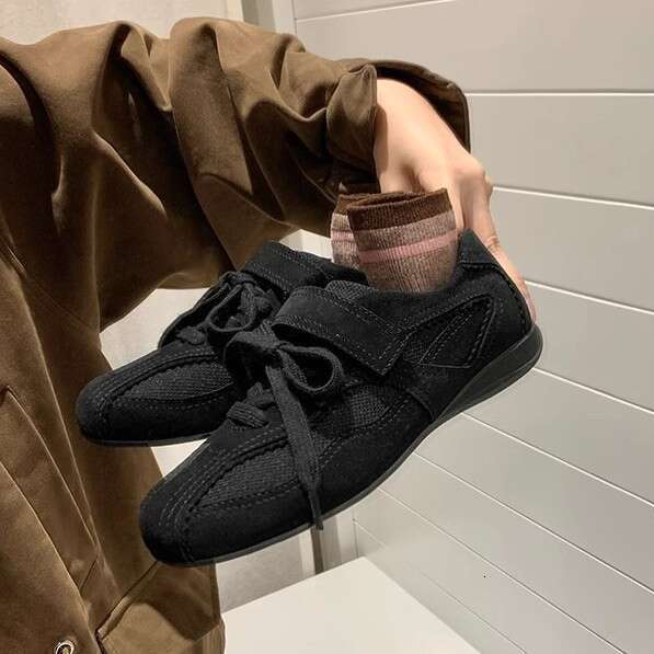 Su Yinyin Lace-up Velcro Flat Casual Ballet Training Comfortable Soft Sole Non-tiring Sports Shoes