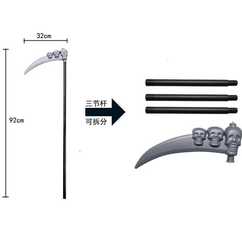 2025 Halloween cosplay costume Grim Reaper terrifying skeleton costume for children adult Grim Reaper ghost robe and sickle Z250725