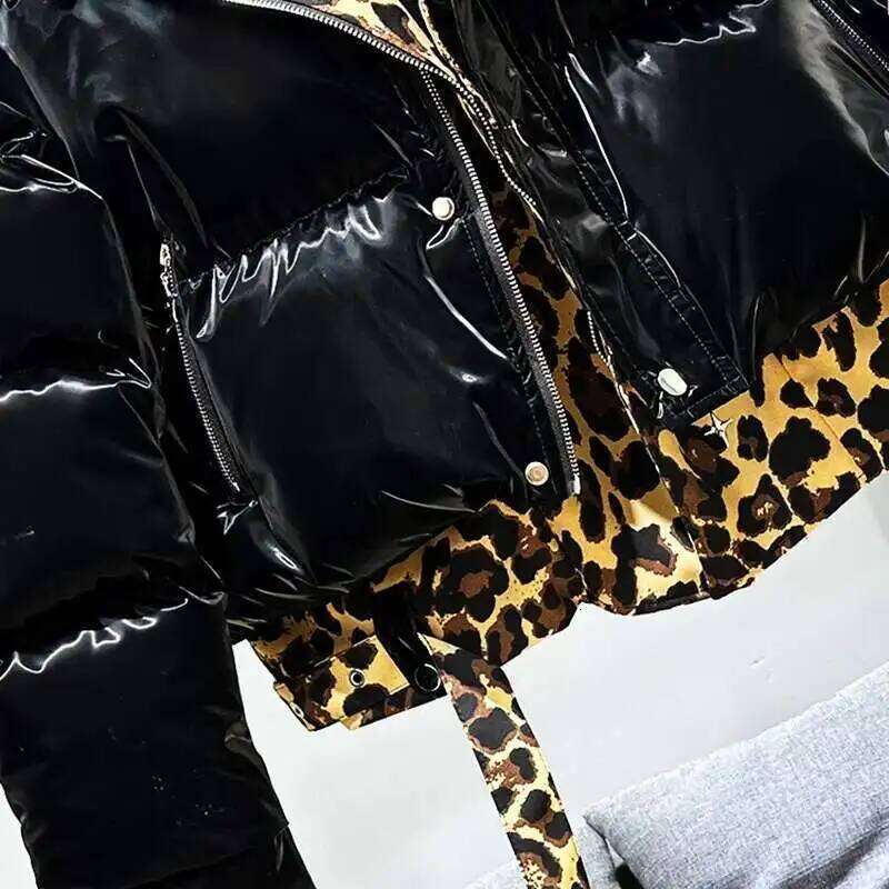 PFHQ American Fashion Leopard Print Patchwork Fake Two-Piece Design Fashionable Bread Jacket New Men's Warm Cotton Coat 21Z7225