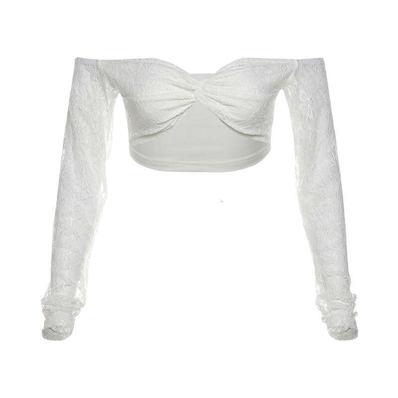 2024 Summer New Women's Fashion Solid Color Sexy Long Sleeve Mesh Tube Top 0a9