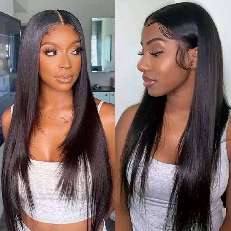 Straight V 100% Human With Seamless Edge Brazilian Hair U Part Wig Contour Upgrade For Women