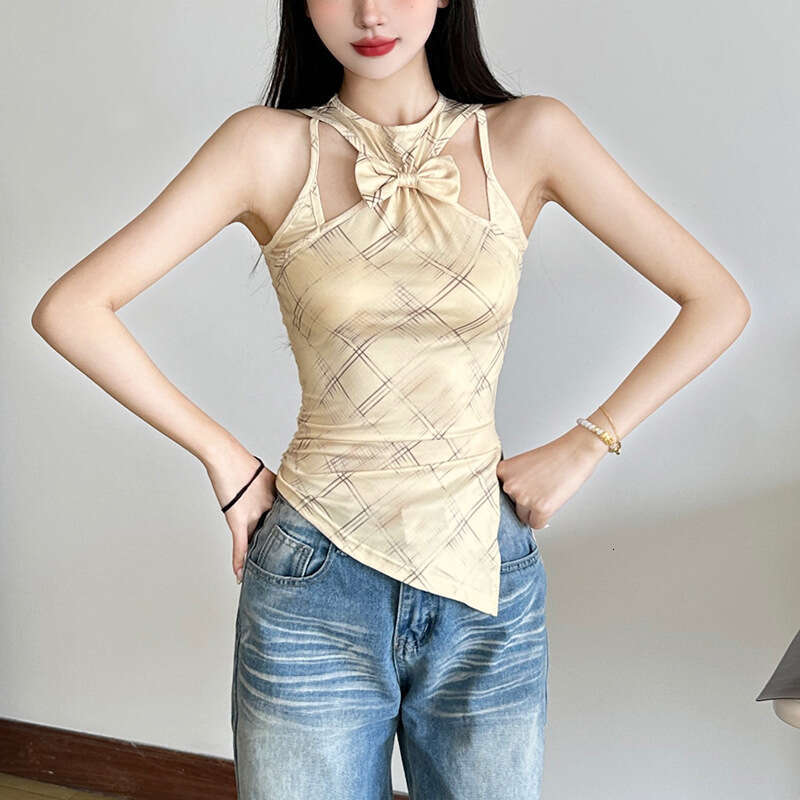 Women's Clothing 2025 Summer New Street Fashion Sexy Solid Color Sleeveless Slim Vest for Women 3ed