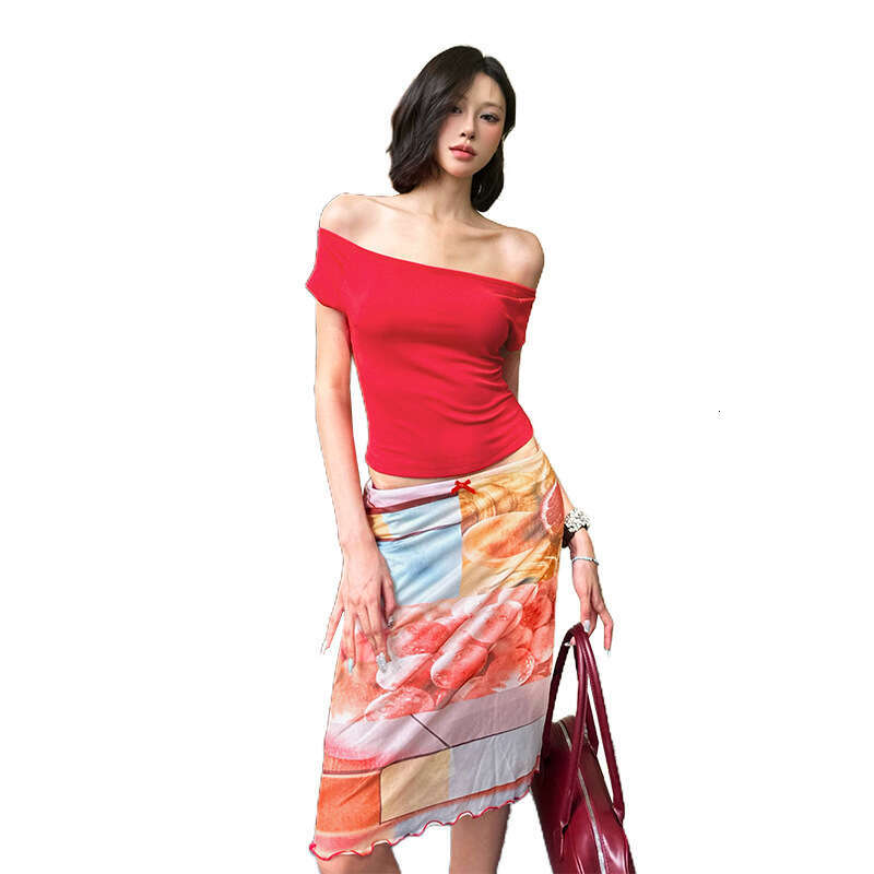 2025 Summer New Casual Fashion Vacation Backless Top High Waist Elegant Slim Skirt for Women 0a6