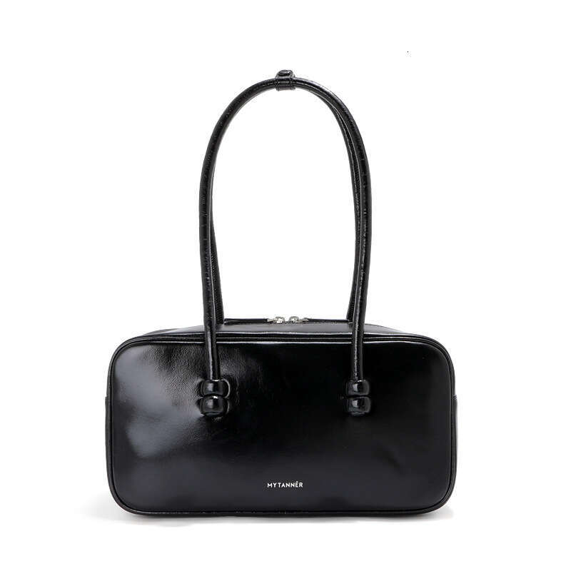 Designer Bag Tote Bag Designer Shoulder High-End Niche First Layer Cowhide Boston Bowling Large Capacity Black Underarm Women Genuine Leather Pillow B