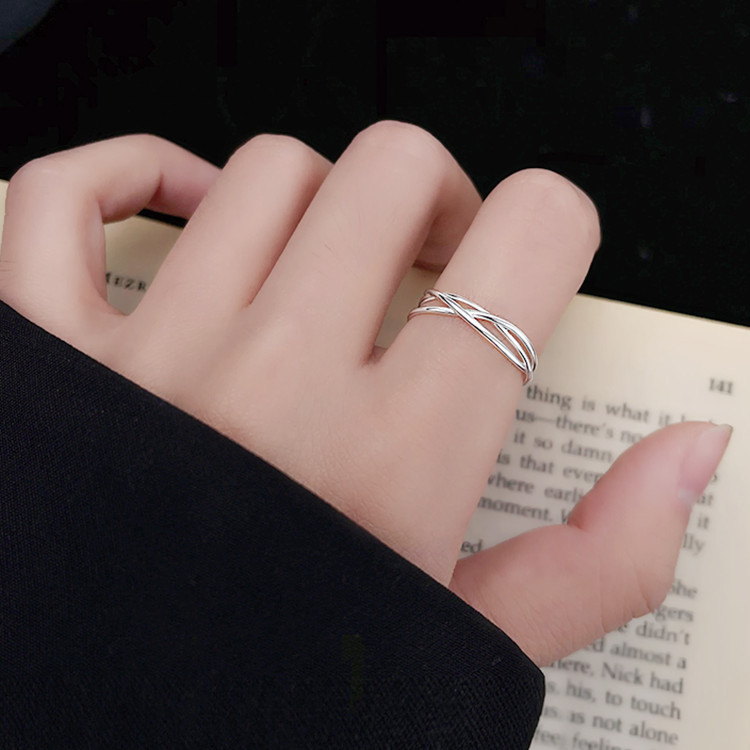Adjustable Women's Cold Style Silver Open Ring Chic & Modern Jewelry Accessory