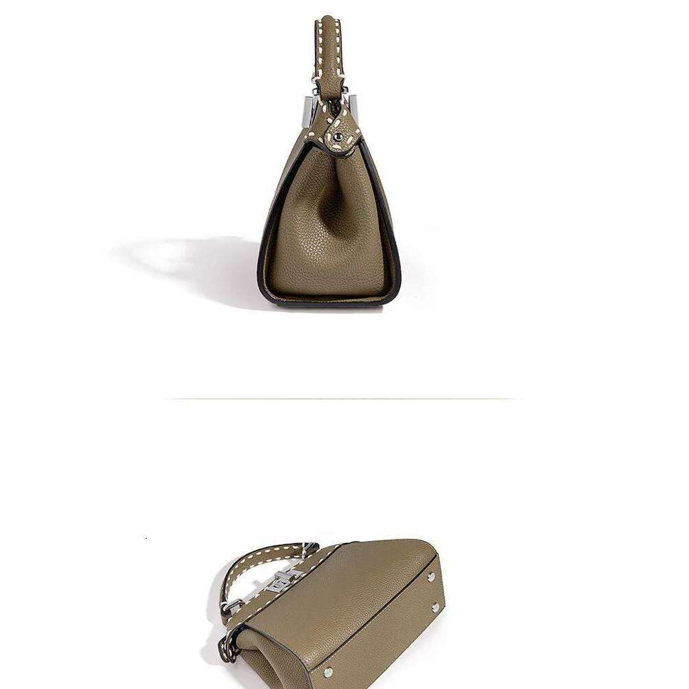 Top Layer Cowhide Leather Double Sided Lo Clutch oulder Crossbody Faionable Versatile Quali Handbag Tote Bag