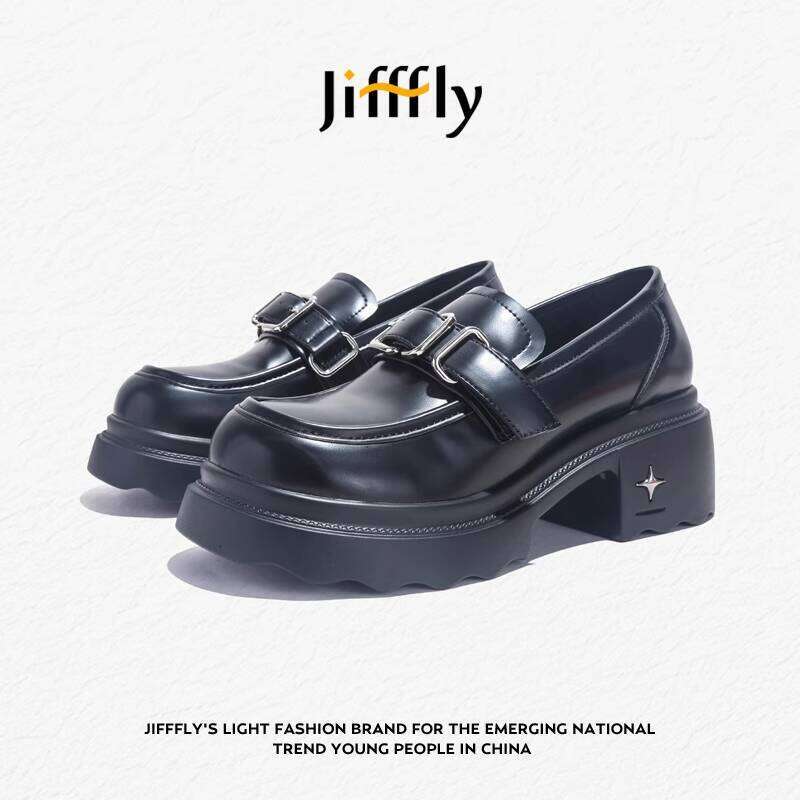 Jifffly Loafers for Women 2025 Summer New British Style Thick Sole Super Soft Black Slip-On Women's Shoes