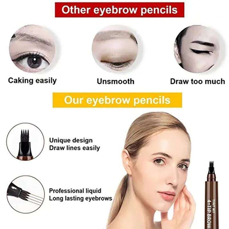 5 Colors Microblading Waterproof Liquid Pencil Long Lasting Eyebrow Pen 4 oints eyebrow pen Cosmetics X250725