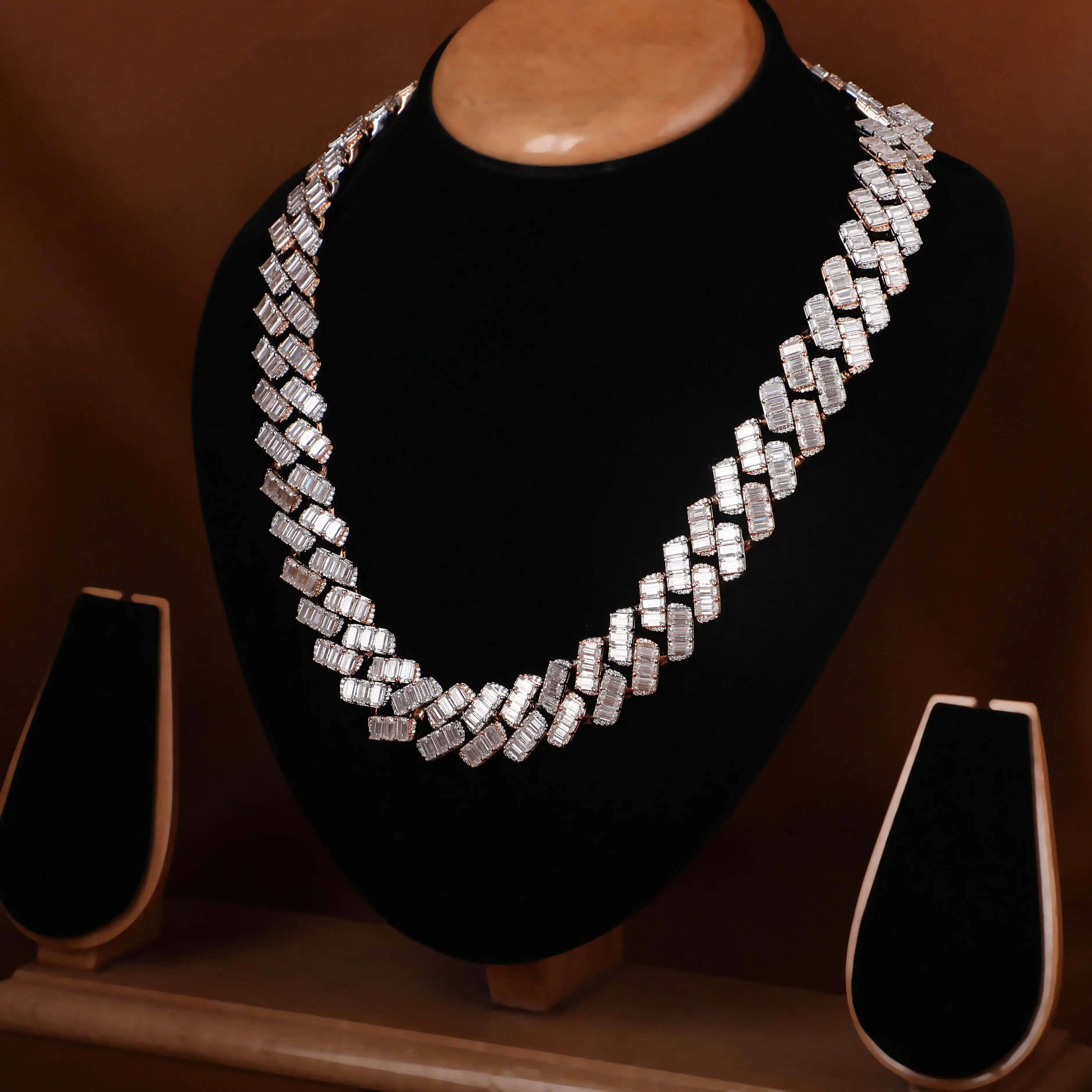 Custom 18mm Moissanite Diamond Cuban Link Chain 925 Sterling Silver Rose Gold Hip Hop Luxury Miami Style Body Jewelry to Gift