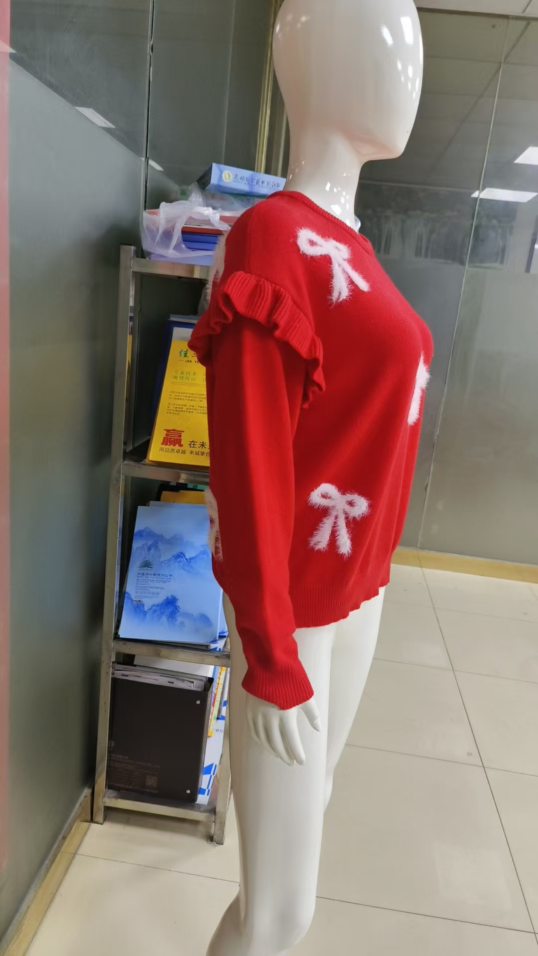 Women's Lotus Leaf Sleeve Flower Machine Shirt Diverse styles available for customization