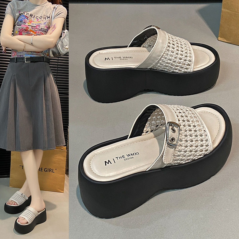 Ddmysports Fashion Women S Sandals Summer Outdoor Platform Thick Sole One Strap Trendy Casual Hollow Beach Shoes For Outdoor Shoes