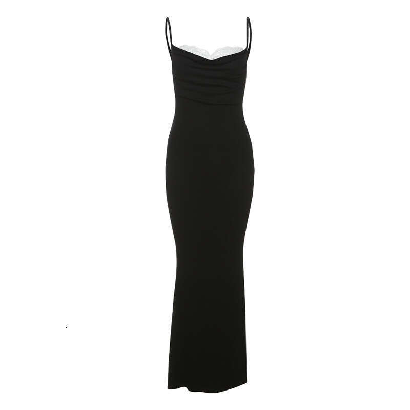 INS2025 Spring New Women's Solid Color Slim Fit High Waist Fashion Strap Sleeveless Dress b87