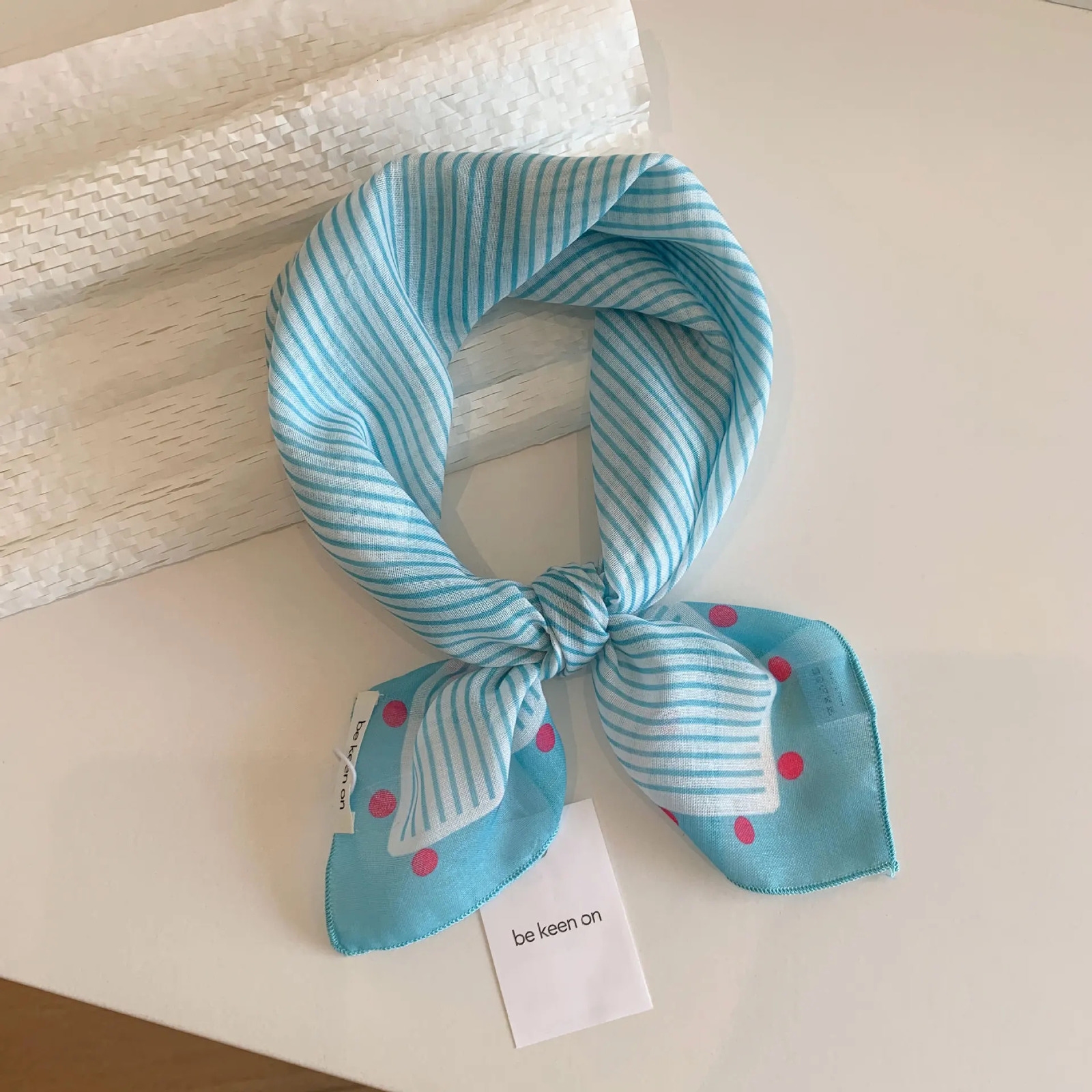 Blue Womens Spring Summer Style Versatile Breathable Square Scarf Headband Trendy Triangle Scarf Fashionable Hair Accessory 250723