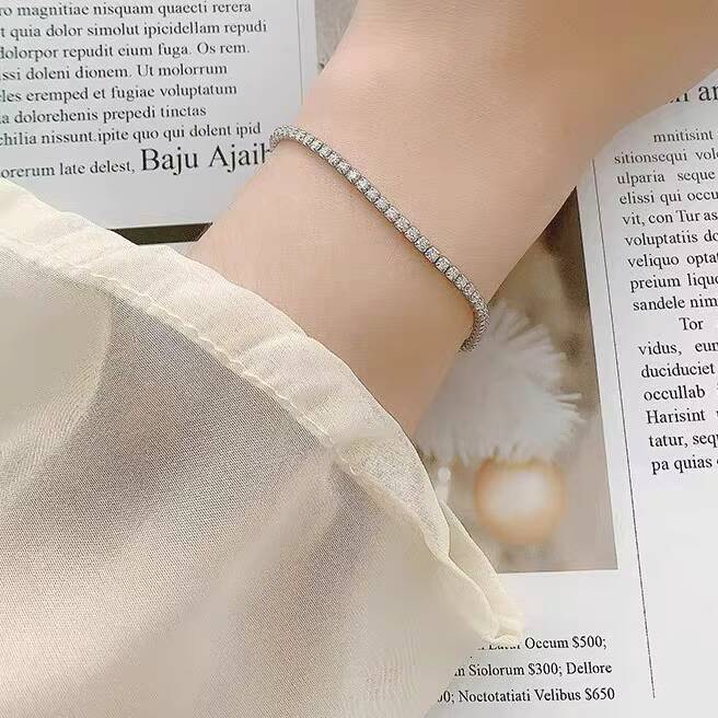 925 Sterling Silver Moissanite Tennis Bracelet 3.5ct Elegant Luxury Light Moissanite Jewelry Perfect Gift for Women