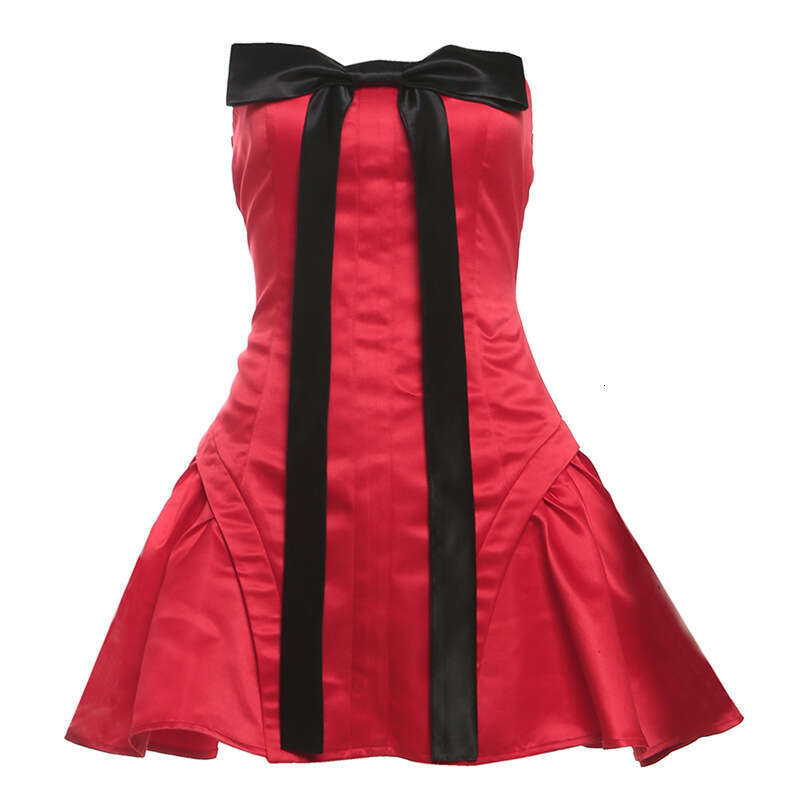 2024 Autumn Winter New Women's Solid Color Slim High Waist Fashion Off-Shoulder Tube Dress e42