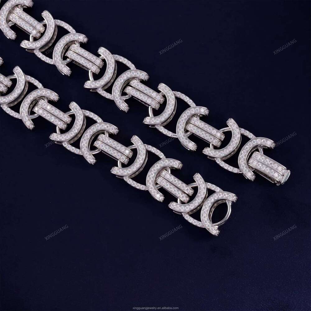 XG Manufacturer Custom 15 mm Wide Dia Cuban Chain Iced Out Sier Moissanite Link Chains Fine Jewelry Necklaces