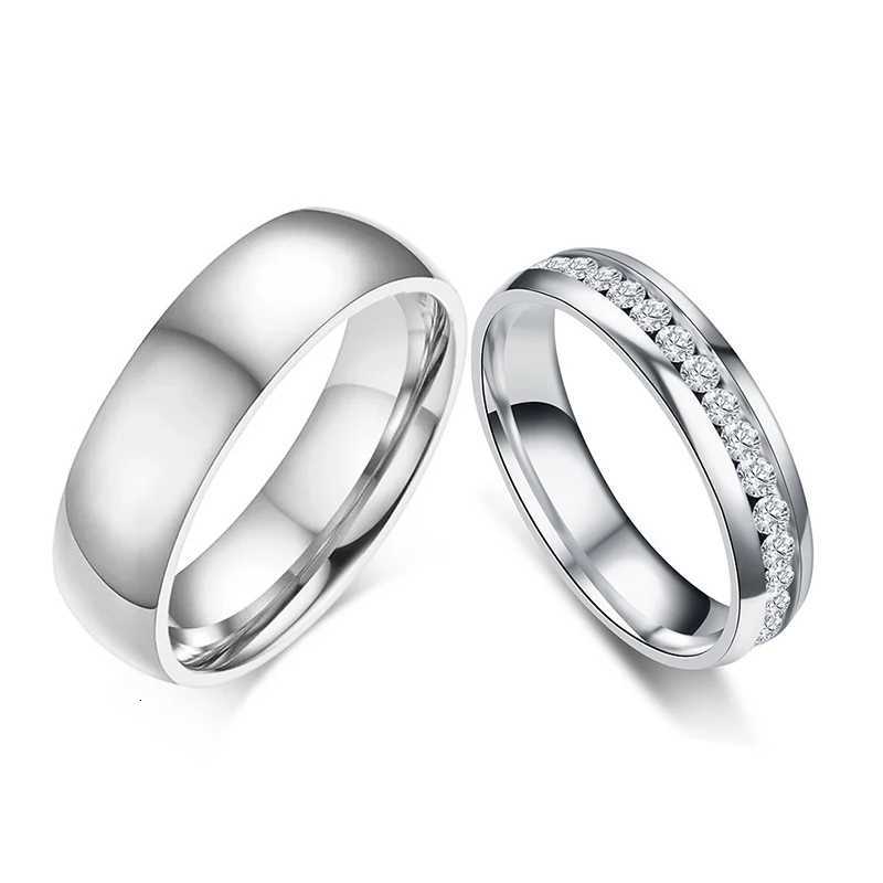 Gold silver wedding ring mens jewelry stainless steel engagement ring couples anniversary gift amazing price W250417