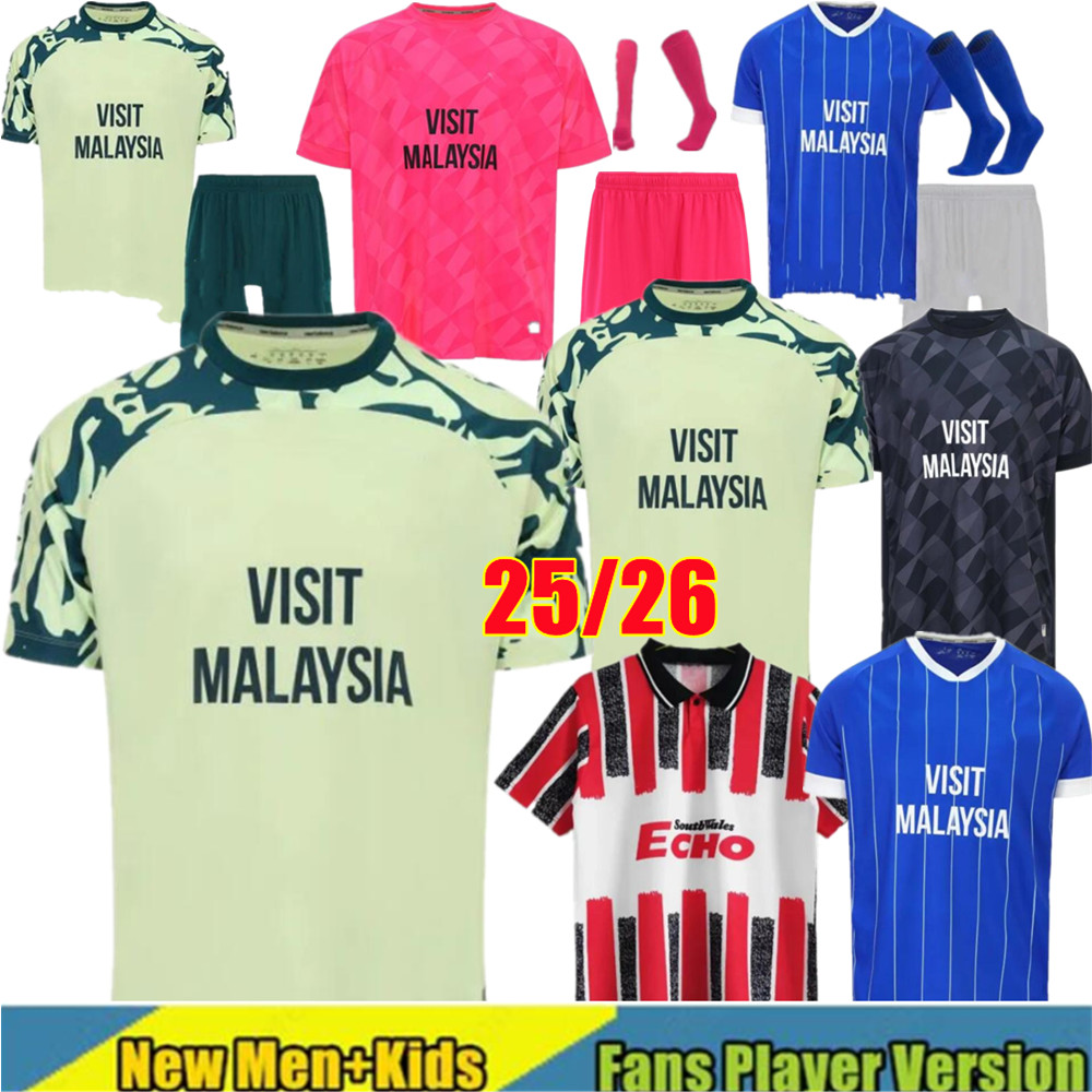 4XL 25 26 Cardiff Soccer Jerseys RALLS PHILOGENEP RINOMHOTA COLWILL RATCLIFFE O'DOWDA Home 3rd Child Football Shirts Uniforms Cardiff 2025 2026 3rd men kids