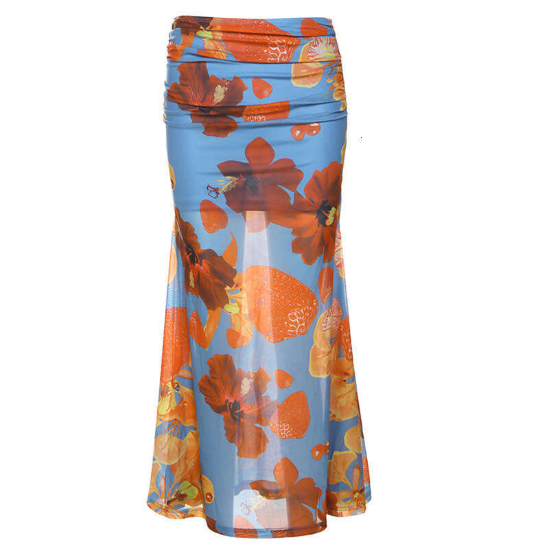 2025 Spring New Women's Solid Color Slim Fit Tube Top Vest Fashion Low Waist Bodycon Skirt 6c0