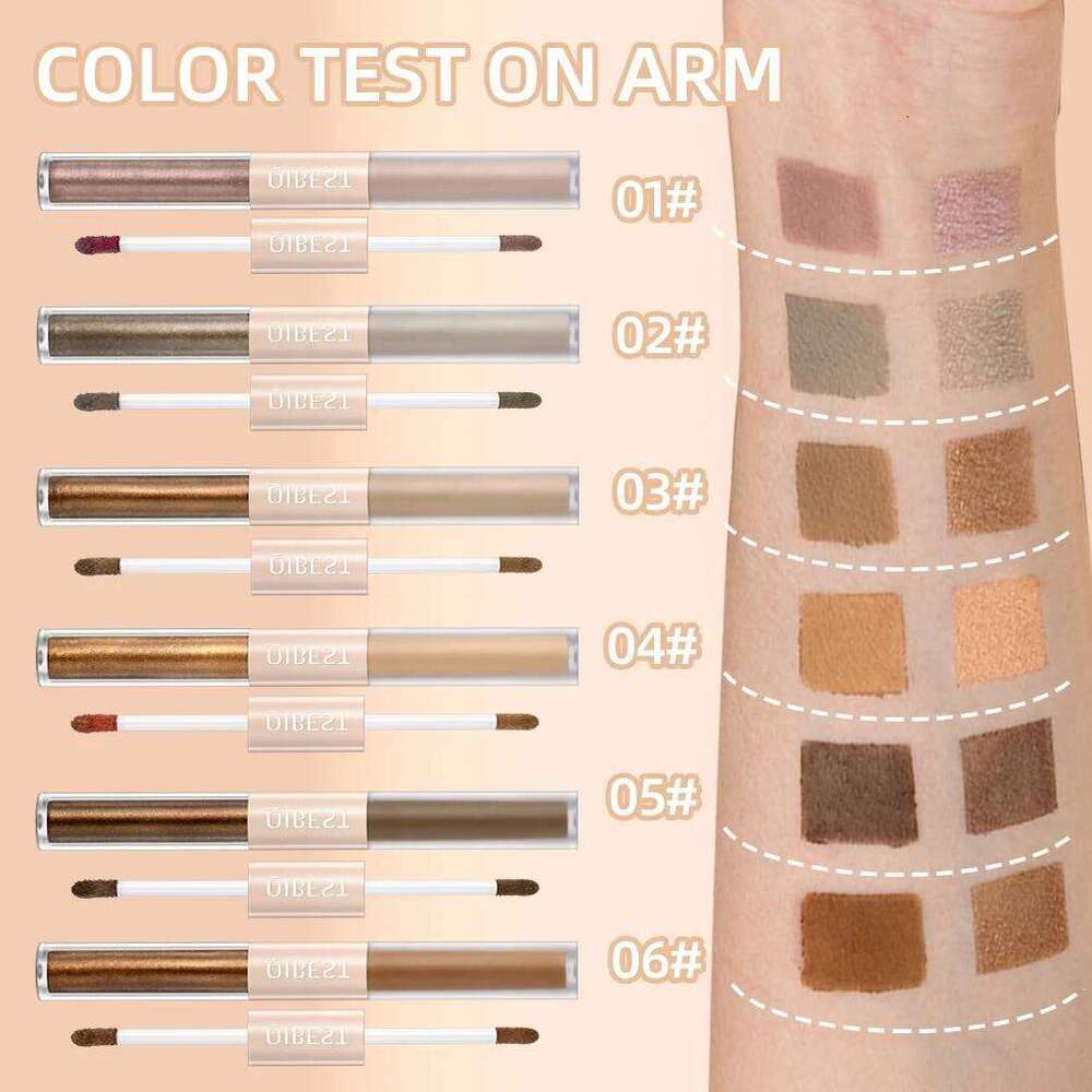 Double Head Glitter Liquid Matte Shadow Contour Lying Silkworm Eye Cosmetics Waterproof Lasting Eyeshadow Makeup X250725